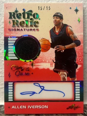 2025 Leaf Glory Of The Game ALLEN IVERSON RETRO RELIC SIGNATURES AUTO /15 SSP