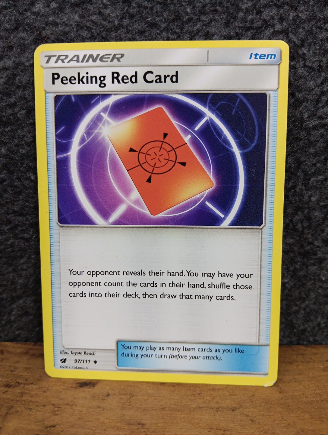 Pokemon Card 2017 Crimson Invasion - Peeking Red Card 97/111 Trading Game