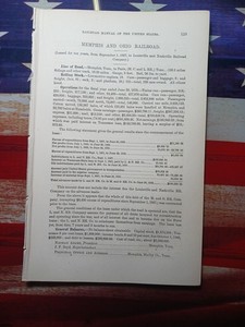 1871 Train Report MEMPHIS & OHIO RAILROAD Paris Tennessee ~ Nathan Adams Pres.