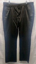 Vintage 90s Lauren Ralph Lauren Womens Black Sateen Silky Pants Modern Slim Sz14