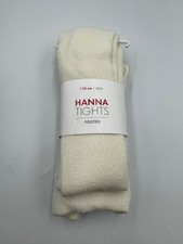 NWT Hanna Andersson Footed Tights Kids 5 Off White Classic Fit Winter Comfort
