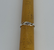 Black Hills Gold & .925 Sterling Silver Cubic Zirconia Leaf Ring - Size 7.5