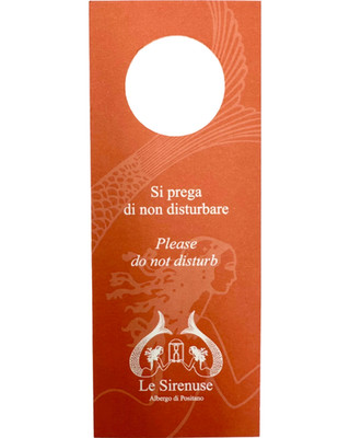 New Le Sirenuse Hotel Positano Italy Do Not Disturb Paper Door Sign