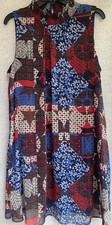 Tommy Hilfiger Womens 14 Patchwork Plaid Fit & Flare Sun Dress Multicolor