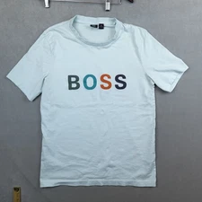 BOSS Hugo Boss T Shirt Cotton Short Sleeve Black Mens Large Crew Neck