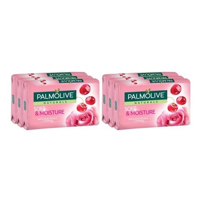 Palmolive Soft & Moisture Rose Petals Cherries, 6 Bars 80g Each