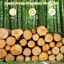 Kids Outdoor Playhouse, Wooden Playhouse with Play Kitchen, Working Doorbell,...