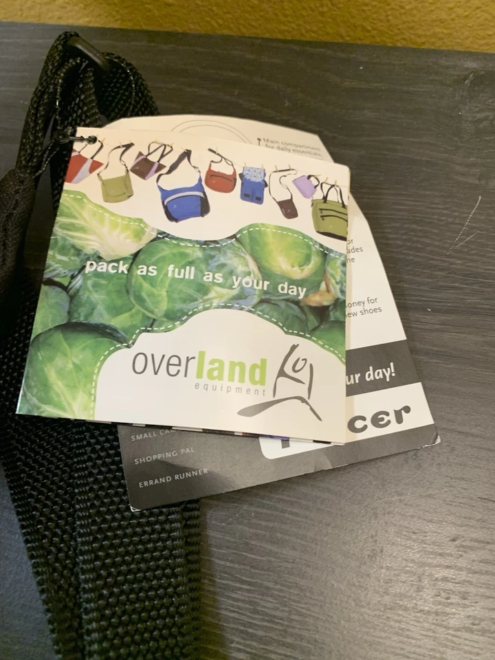 Bolso Bandolera Overland Equipment Negro Lona Pequeño Bolso de Mano Tamaño de Viaje Foto 4 de 4