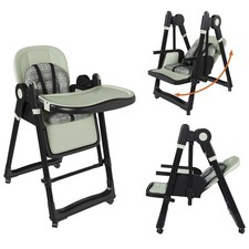 Convertible Baby High Chair To Rocker With 5-Point Harness  Tray