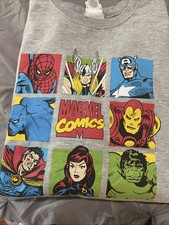 Marvel Character Juniors Grey Graphic Pullover Sweater Size Large 11-13