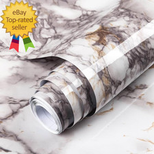17.71"X118" Marble Contact Paper for Countertops Glossy Peel and Stick