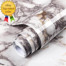 17.71"X118" Marble Contact Paper for Countertops Glossy Peel and Stick