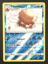 Pokemon TCG Piloswine 20/111 Reverse Holo Uncommon SM Crimson Invasion MP