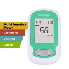  Cholesterol Uric Acid Glucose Monitor Meter - 3 in 1 Tester Kit Strips^