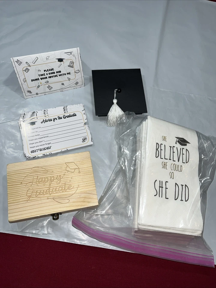 LOTE de servilletas para fiesta de graduación “Ella creyó que podía”, consejos para graduados CAJA tarjetas Foto 2 de 4