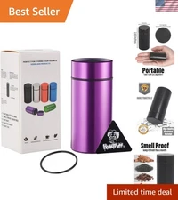 Airtight Smell Proof Jar - Portable 42ml Aluminum Stash Bottle for Freshness