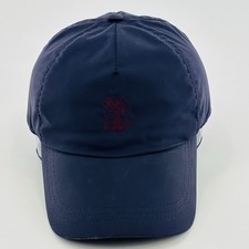 Brunello Cucunelli Baseball Hat Cap Strap back Navy Blue Crest Logo Preppy