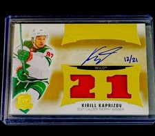 2021-22 UPPER DECK THE CUP KIRILL KAPRIZOV HONORABLE NUMBERS AUTO PATCH /21