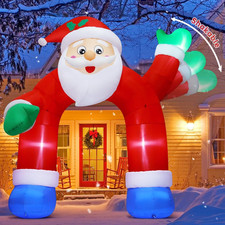 11.8 FT Christmas Inflatables Santa Claus Arch Outdoor Decorations Shakable Hand