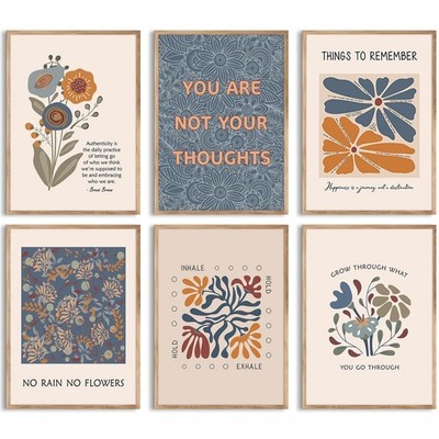 Mental Health Wall Art Poster Motivational Canvas Wall Decor Therapy Office P...