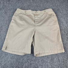 French Toast Khaki Uniform Shorts Girls Size 16.5 Plus Tan Cotton Blend Twill