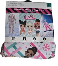 NWT ClimateRight Cuddl Duds Girls LOL Doll Thermal Set Large 10-12. Warm- Wickin