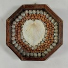 Vtg  Miniature Handcrafted Sailors Valentine Heart Mahogany Wood Octagon 3.25" — photo 2