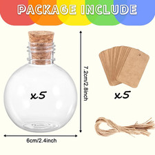 Spherical Plastic Potion Bottles Ball Shape round Bottles 3.4 Oz Sand Art Bottle