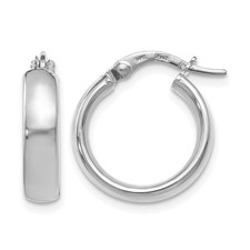 17.5mm 14K White Gold Polished Hoop Earrings LE1340
