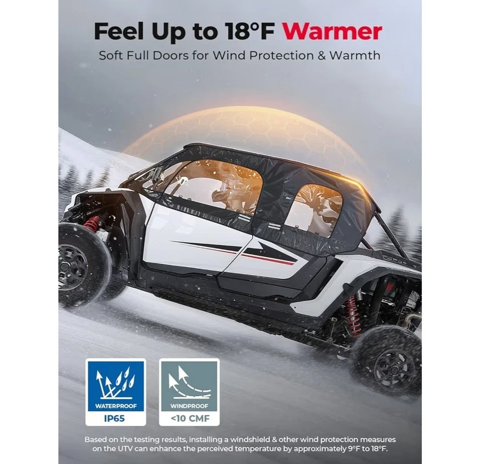 Gabinete de cabine KEMIMOTO portas superiores macias para 2024-2026 Polaris RZR XP 4 1000 NOVO - Imagem 2 de 4