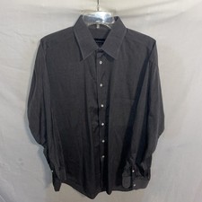 Canali Dress Shirt Mens Size Large 16.5 Gray Business Formal City