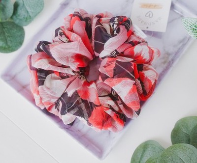 Super Soft XL Multi-Color Bold Floral Print Scrunchie
