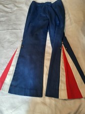 vintage womens pants looks like a small no tag bell bottoms red white blue
