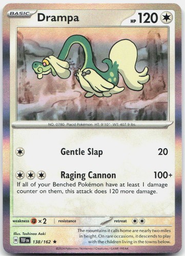 Drampa 138/162 Rare Temporal Forces Pokemon Holo Near Mint