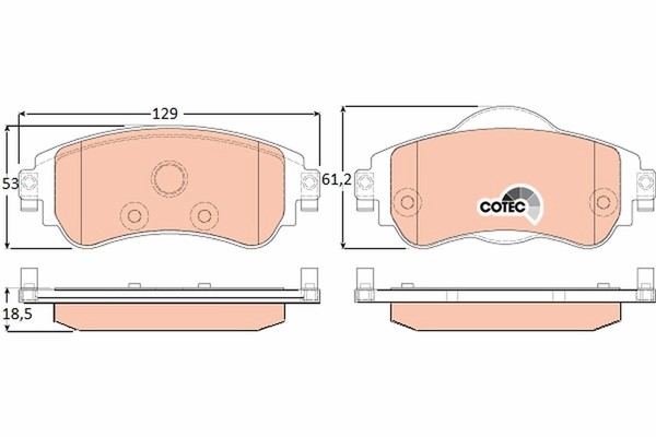 TRW BremsbeläGe GDB1917 FüR Citroen C4 Limousine 2004- 1.6 Hdi 66 Kw 89 PS Vorne-image