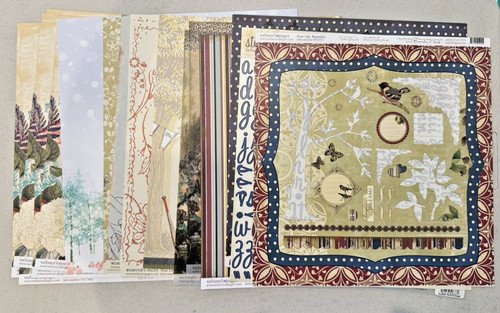 Webster's Pages 12 x 12 Scrapbook Lot 19 Sheets Paper Stickers Vellum Acetate