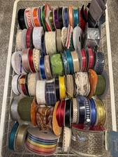 HUGE LOT OF 55 Rolls Craft Scrapbooking Ribbon Various Colors Brands