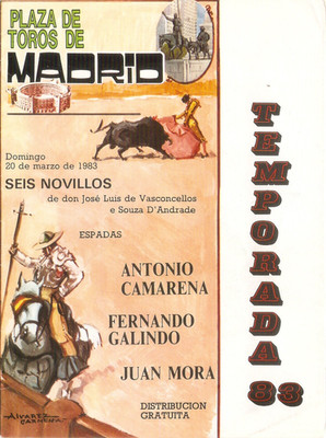 CARMENA STIERKAMPF Programm PlazaToros Madrid 20.03.1983-CAMARENA-GALINDO-MORA