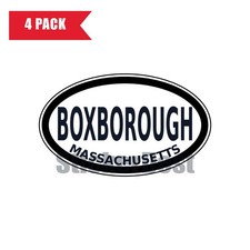 Massachusetts Boxborough Oval Sticker 4 Pack 3x2 Inch