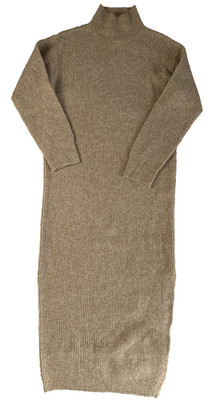 Universal Thread S Small Tan Long Sleeve Midi Sweater Dress Turtle Neck Women