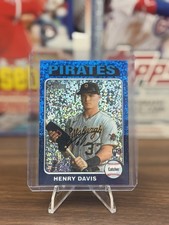 2024 Topps Heritage Chrome Blue Sparkle Refractor #415 Henry Davis Rookie RC