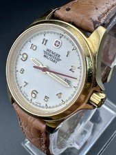 Working Ladies Wenger Swiss Military 79240 Gold Tone Swiss Quartz Date Watch G3