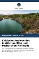 Kritische Analyse Des Institutionellen Und Rechtlichen Rahmens Zongo Taschenbuch