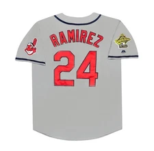 Manny Ramirez 1995 Cleveland Indians World Series Grey Road Jersey Men's Large