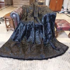 Genuine Real Natural Nutria Beaver Fur Blanket King Size throw 82"x73" Rug -7307