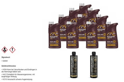 10L MANNOL Motoröl RACING+ESTER 10W-60 Inkl. 2x Reiniger Motor Flush