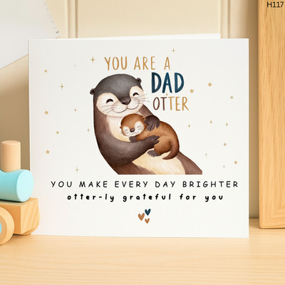 Süße Otter Vatertagskarte - Du bist ein Papa Otter Wortspiel - Geburtstagskarte für Papa