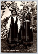 Vintage RPPC Postcard Norway Sogn Bunad National Costume Folk Dress