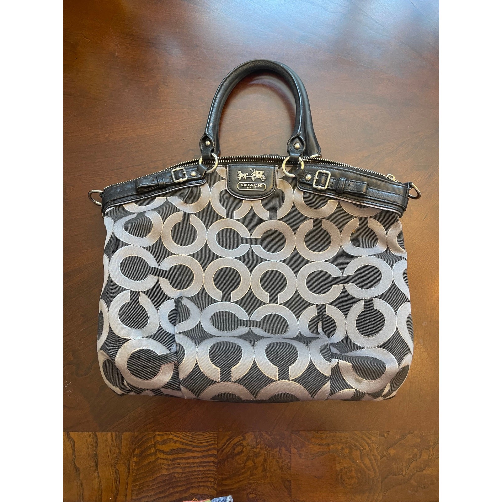 Y2K Coach Madison Op Art Lindsey Graphic Metallic Sil… - Gem