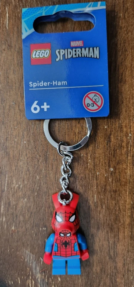 New Lego Minifigure Key Chain 854077: Spider-Ham - Spider-Man Stocking Stuffer - Image 1 of 1